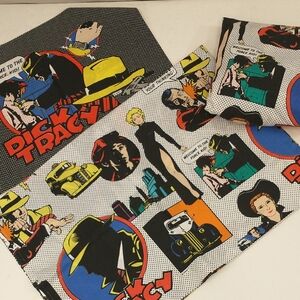 Vintage Twin Sheet Set Dick Tracey Crime Fighter Disney poss Unused 1 Pillowcase